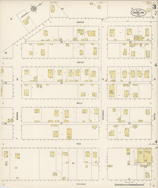 Sanborn Fire Insurance Map from Enumclaw, King County, Washington (1914), Sheet #0003 - Historic Sanborn Fire Insurance Map Print, vintage old map wall art, antique decor, genealogy gift, Washington Washington map