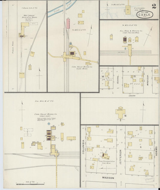 Sanborn Fire Insurance Map from Cable, Mercer County, Illinois (1894), Sheet #0002 - Historic Sanborn Fire Insurance Map Print, vintage old map wall art, antique decor, genealogy gift, Illinois Illinois map