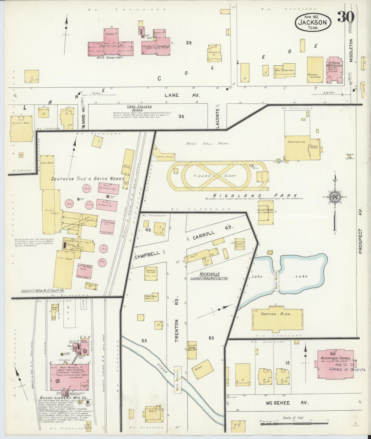 Sanborn Fire Insurance Map from Jackson, Madison County, Tennessee (1912), Sheet #0030 - Complete Map Set gallery image, historic Sanborn map, vintage wall art, Tennessee Tennessee