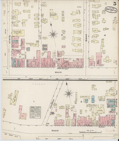 Sanborn Fire Insurance Map from Batavia, Genesee County, New York (1884), Sheet #0005 - Complete Map Set gallery image, historic Sanborn map, vintage wall art, New York New York