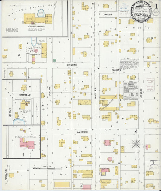 Sanborn Fire Insurance Map from Concordia, Lafayette County, Missouri. (1900) – Historic Sanborn Fire Insurance Map Print