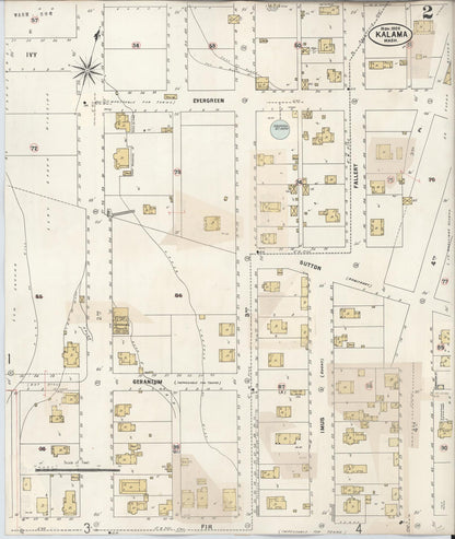 Sanborn Fire Insurance Map from Kalama, Cowlitz County, Washington (1930), Sheet #0002 - Complete Map Set gallery image, historic Sanborn map, vintage wall art, Washington Washington