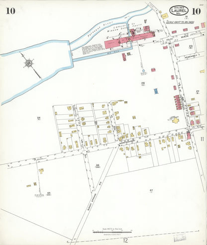Sanborn Fire Insurance Map from Laurel, Prince Georges County, Maryland (1923), Sheet #0010 - Complete Map Set gallery image, historic Sanborn map, vintage wall art, Maryland Maryland