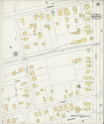 Sanborn Fire Insurance Map from Brockport, Monroe County, New York (1904), Sheet #0008 - Complete Map Set gallery image, historic Sanborn map, vintage wall art, New York New York