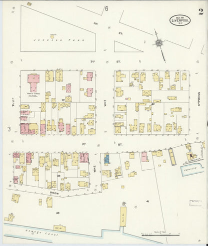 Sanborn Fire Insurance Map from Liverpool, Onondaga County, New York (1911), Sheet #0002 - Historic Sanborn Fire Insurance Map Print, vintage old map wall art, antique decor, genealogy gift, New York New York map