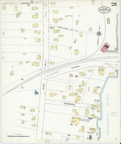 Sanborn Fire Insurance Map from Patchogue, Suffolk County, New York (1910), Sheet #0026 - Complete Map Set gallery image, historic Sanborn map, vintage wall art, New York New York