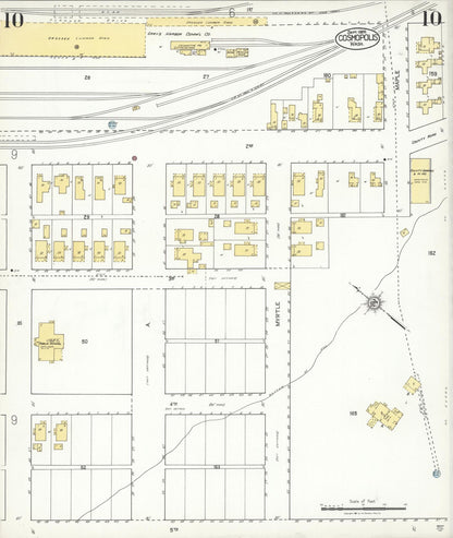 Sanborn Fire Insurance Map from Cosmopolis, Grays Harbor County, Washington (1926), Sheet #0010 - Complete Map Set gallery image, historic Sanborn map, vintage wall art, Washington Washington