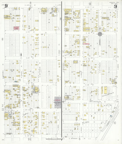 Sanborn Fire Insurance Map from Borger, Hutchinson County, Texas (1933), Sheet #0009 - Complete Map Set gallery image, historic Sanborn map, vintage wall art, Texas Texas