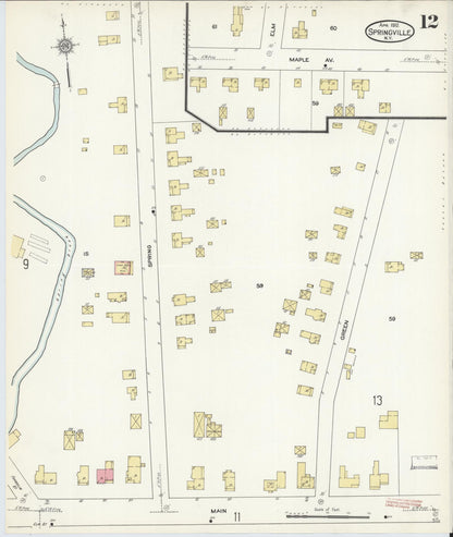 Sanborn Fire Insurance Map from Springville, Erie County, New York (1912), Sheet #0012 - Complete Map Set gallery image, historic Sanborn map, vintage wall art, New York New York
