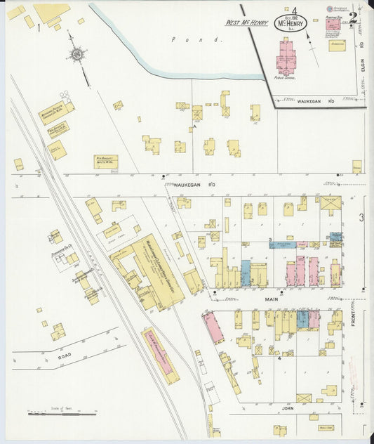 Sanborn Fire Insurance Map from McHenry, McHenry County, Illinois (1912), Sheet #0002 - Historic Sanborn Fire Insurance Map Print, vintage old map wall art, antique decor, genealogy gift, Illinois Illinois map