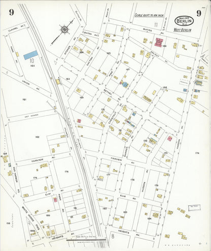 Sanborn Fire Insurance Map from Berlin, Camden County, New Jersey (1923), Sheet #0009 - Complete Map Set gallery image, historic Sanborn map, vintage wall art, New Jersey New Jersey