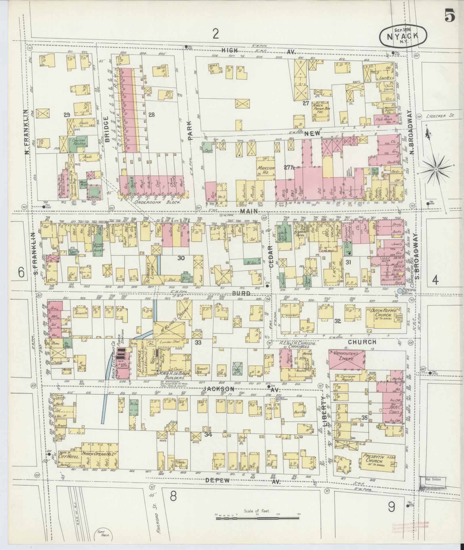 Sanborn Fire Insurance Map from Nyack, Rockland County, New York. (1896), Sheet #0005
