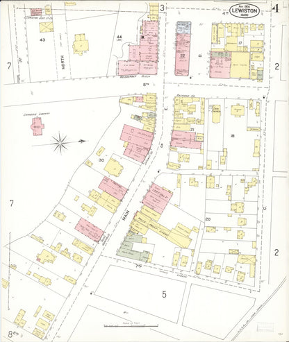Sanborn Fire Insurance Map from Lewiston, Nez Perce County, Idaho (1904), Sheet #0004 - Complete Map Set gallery image, historic Sanborn map, vintage wall art, Idaho Idaho