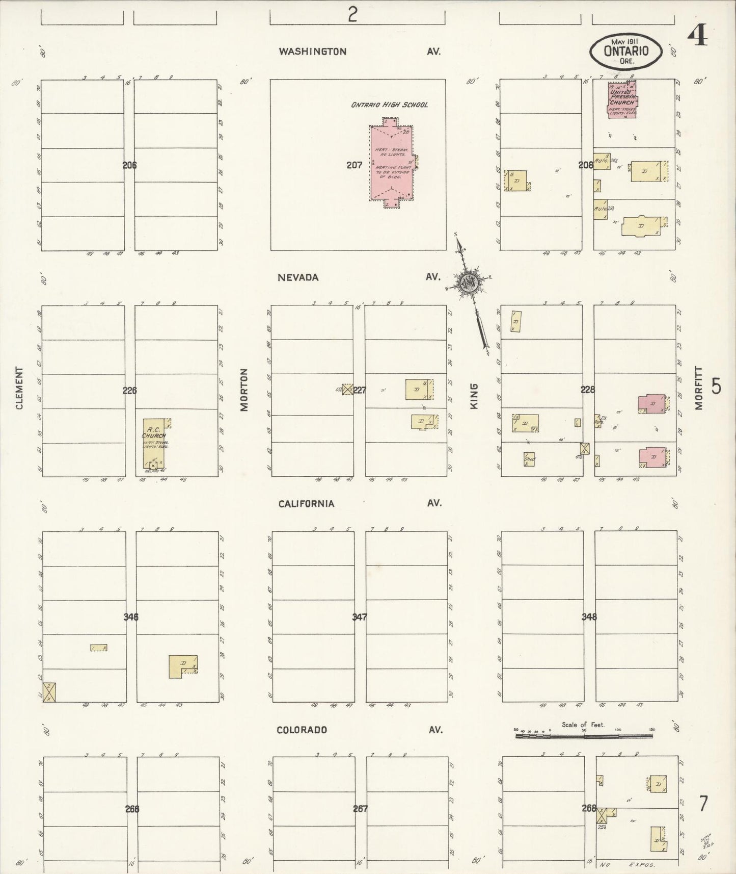 Sanborn Fire Insurance Map from Ontario, Malheur County, Oregon (1911), Sheet #0004 - Complete Map Set gallery image, historic Sanborn map, vintage wall art, Oregon Oregon