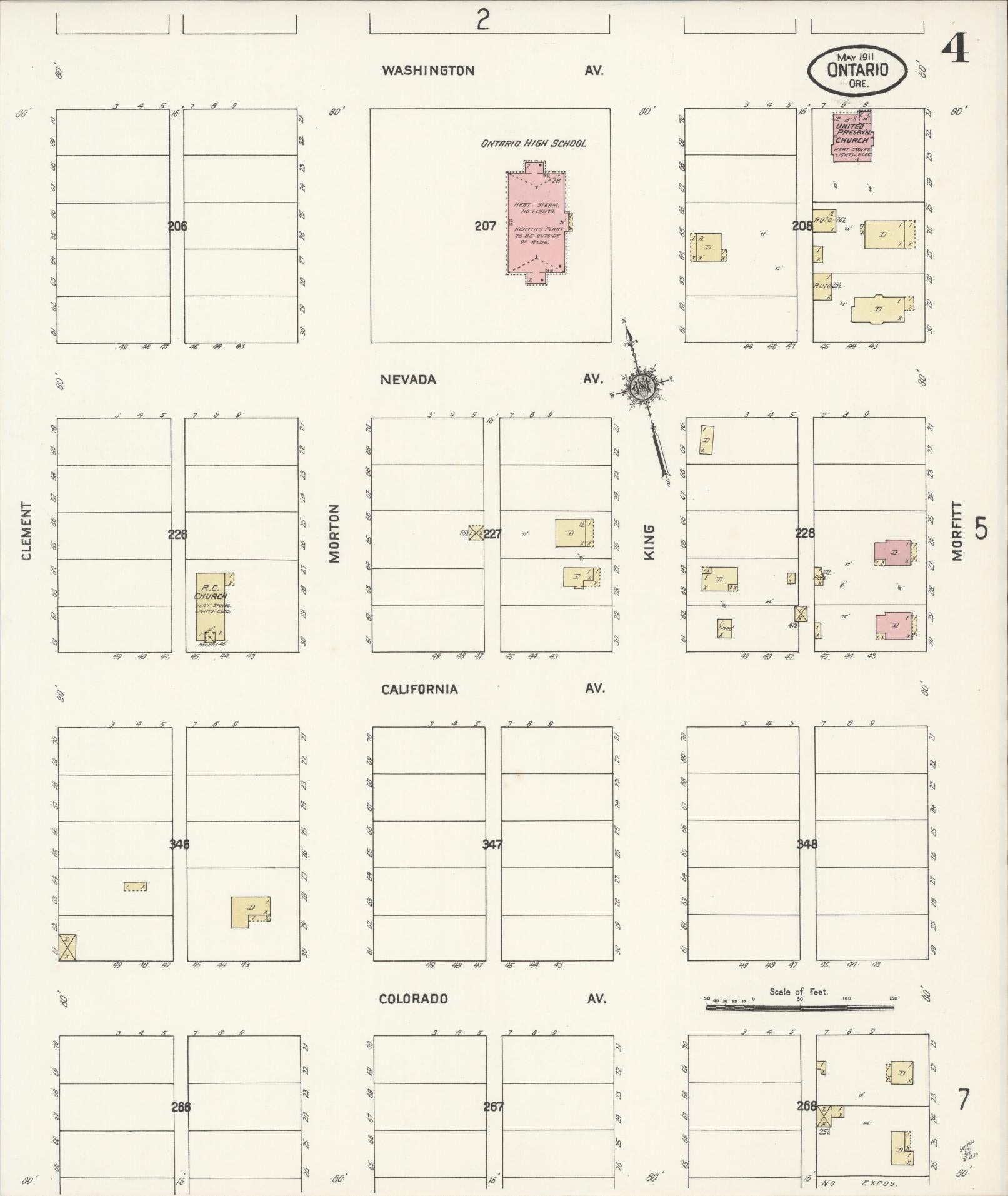 Sanborn Fire Insurance Map from Ontario, Malheur County, Oregon (1911), Sheet #0004 - Complete Map Set gallery image, historic Sanborn map, vintage wall art, Oregon Oregon