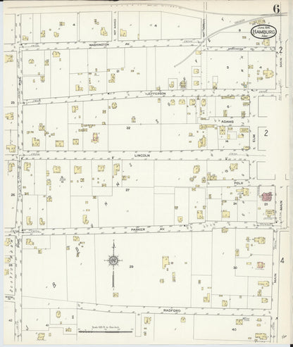 Sanborn Fire Insurance Map from Hamburg, Ashley County, Arkansas (1914), Sheet #0006 - Complete Map Set gallery image, historic Sanborn map, vintage wall art, Arkansas Arkansas