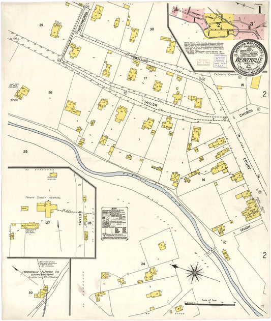 Sanborn Fire Insurance Map from Weaverville, Trinity County, California. (1907) – Historic Sanborn Fire Insurance Map Print