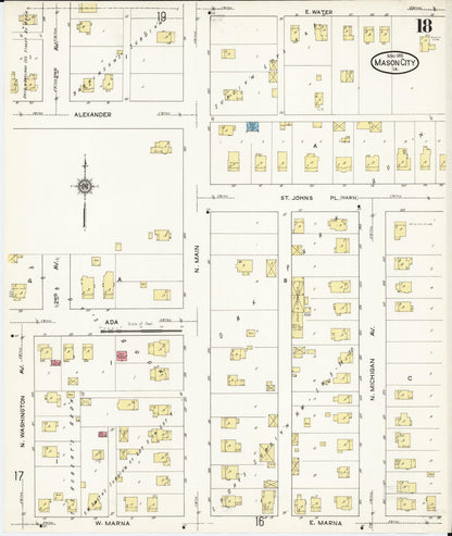 Sanborn Fire Insurance Map from Mason City, Cerro Gordo County, Iowa (1915), Sheet #0018 - Historic Sanborn Fire Insurance Map Print