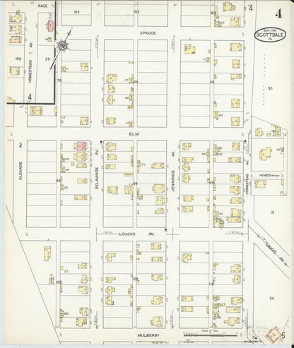 Sanborn Fire Insurance Map from Scottdale, Westmoreland County, Pennsylvania (1914), Sheet #0004 - Complete Map Set gallery image, historic Sanborn map, vintage wall art, Pennsylvania Pennsylvania