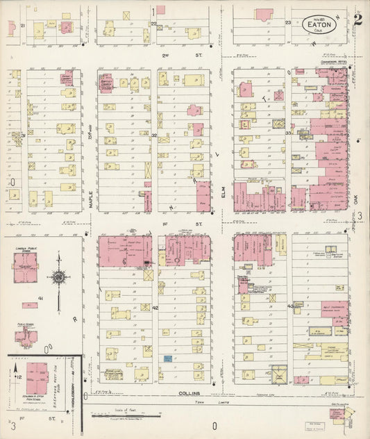 Sanborn Fire Insurance Map from Eaton, Weld County, Colorado (1921), Sheet #0002 - Historic Sanborn Fire Insurance Map Print, vintage old map wall art, antique decor, genealogy gift, Colorado Colorado map