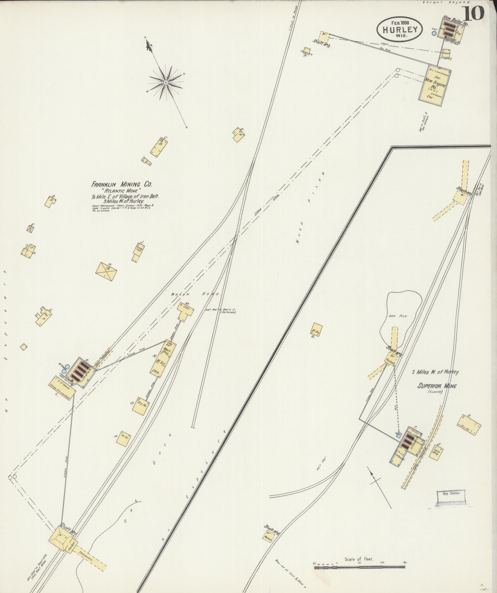 Sanborn Fire Insurance Map from Hurley, Iron County, Wisconsin (1898), Sheet #0010 - Complete Map Set gallery image, historic Sanborn map, vintage wall art, Wisconsin Wisconsin
