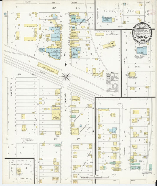 Sanborn Fire Insurance Map from Strong City, Chase County, Kansas. (1897) – Historic Sanborn Fire Insurance Map Print
