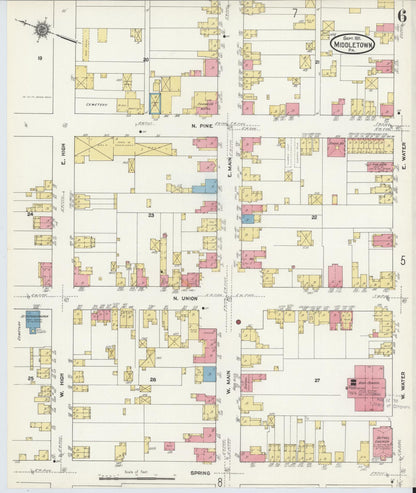 Sanborn Fire Insurance Map from Middletown, Dauphin County, Pennsylvania (1911), Sheet #0006 - Complete Map Set gallery image, historic Sanborn map, vintage wall art, Pennsylvania Pennsylvania