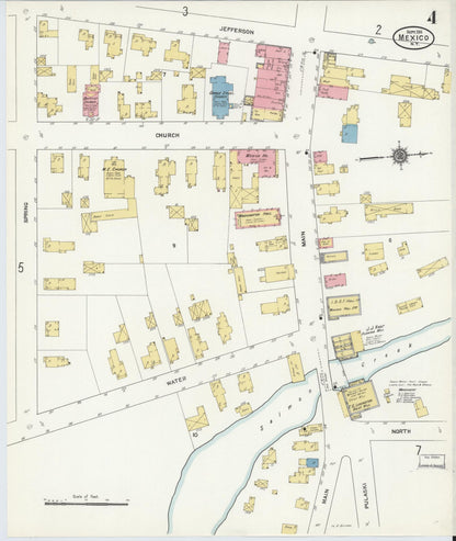 Sanborn Fire Insurance Map from Mexico, Oswego County, New York (1911), Sheet #0004 - Complete Map Set gallery image, historic Sanborn map, vintage wall art, New York New York