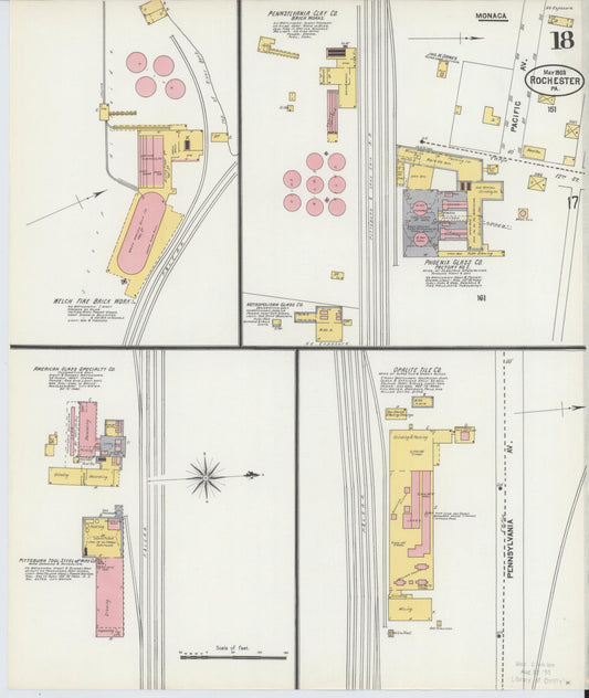 Sanborn Fire Insurance Map from Rochester, Beaver County, Pennsylvania (1903), Sheet #0018 - Historic Sanborn Fire Insurance Map Print, vintage old map wall art, antique decor, genealogy gift, Pennsylvania Pennsylvania map