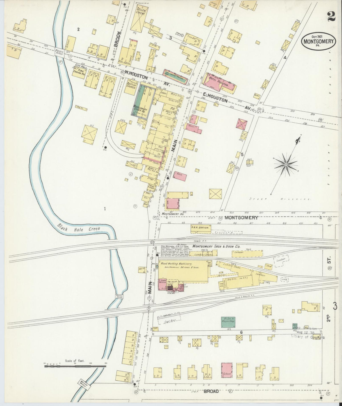 Sanborn Fire Insurance Map from Montgomery, Lycoming County, Pennsylvania (1901), Sheet #0002 - Complete Map Set gallery image, historic Sanborn map, vintage wall art, Pennsylvania Pennsylvania