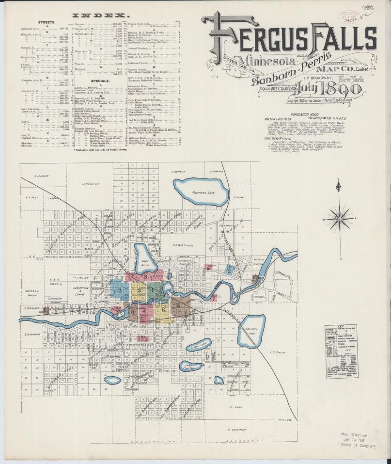 Sanborn Fire Insurance Map from Fergus Falls, Otter Tail County, Minnesota. (1890) – Map View