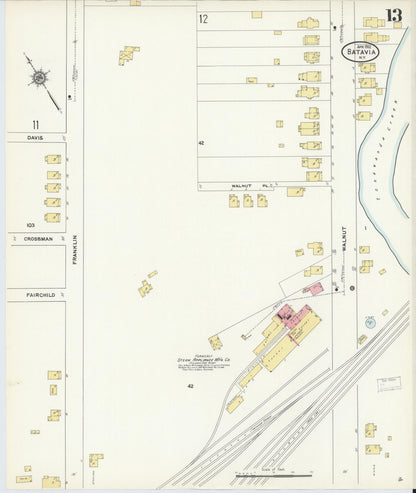 Sanborn Fire Insurance Map from Batavia, Genesee County, New York (1912), Sheet #0013 - Complete Map Set gallery image, historic Sanborn map, vintage wall art, New York New York