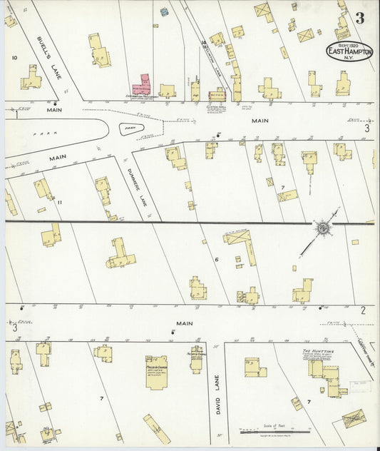 Sanborn Fire Insurance Map from Easthampton, Suffolk County, New York (1920), Sheet #0003 - Historic Sanborn Fire Insurance Map Print, vintage old map wall art, antique decor, genealogy gift, New York New York map