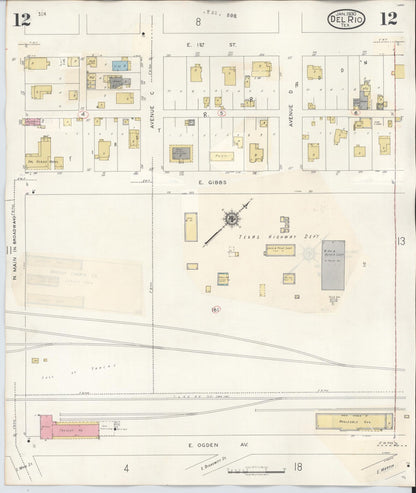 Sanborn Fire Insurance Map from Del Rio, Val Verde County, Texas (1948), Sheet #0012 - Complete Map Set gallery image, historic Sanborn map, vintage wall art, Texas Texas