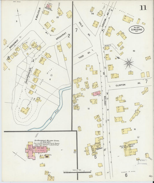 Sanborn Fire Insurance Map from Sing Sing, Westchester County, New York (1897), Sheet #0011 - Historic Sanborn Fire Insurance Map Print, vintage old map wall art, antique decor, genealogy gift, New York New York map