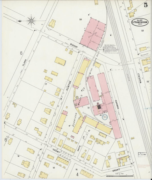 Sanborn Fire Insurance Map from South Farmington, Middlesex County, Massachusetts (1897), Sheet #0005 - Historic Sanborn Fire Insurance Map Print, vintage old map wall art, antique decor, genealogy gift, Massachusetts Massachusetts map