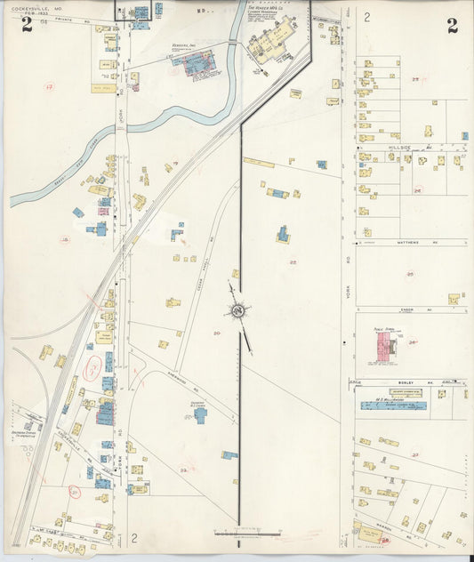 Sanborn Fire Insurance Map from Cockeysville, Baltimore County, Maryland (1946), Sheet #0002 - Historic Sanborn Fire Insurance Map Print, vintage old map wall art, antique decor, genealogy gift, Maryland Maryland map