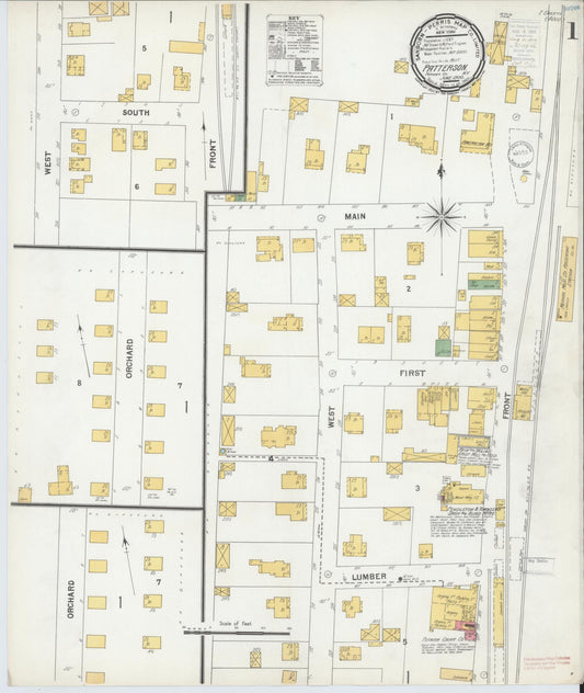 Sanborn Fire Insurance Map from Patterson, Putnam County, New York (1900), Sheet #0001 - Complete Map Set gallery image, historic Sanborn map, vintage wall art, New York New York