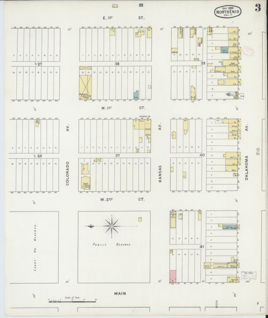 Sanborn Fire Insurance Map from North Enid, Garfield County, Oklahoma (1894), Sheet #0003 - Historic Sanborn Fire Insurance Map Print, vintage old map wall art, antique decor, genealogy gift, Oklahoma Oklahoma map