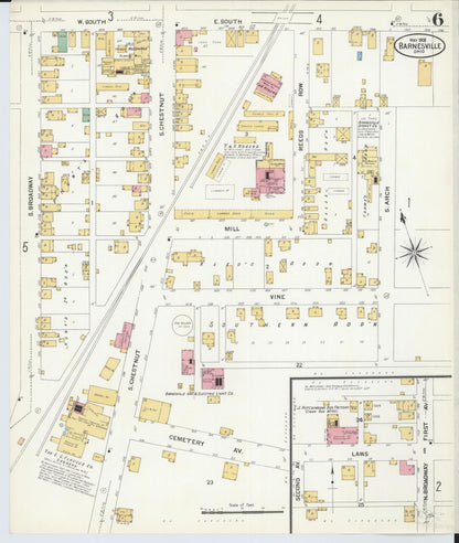 Sanborn Fire Insurance Map from Barnesville, Belmont County, Ohio (1908), Sheet #0006 - Historic Sanborn Fire Insurance Map Print, vintage old map wall art, antique decor, genealogy gift, Ohio Ohio map