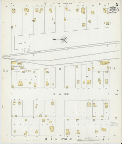 Sanborn Fire Insurance Map from Newkirk, Kay County, Oklahoma (1903), Sheet #0005 - Complete Map Set gallery image, historic Sanborn map, vintage wall art, Oklahoma Oklahoma