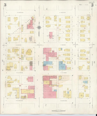 Sanborn Fire Insurance Map from Tomah, Monroe County, Wisconsin (1944), Sheet #0003 - Historic Sanborn Fire Insurance Map Print, vintage old map wall art, antique decor, genealogy gift, Wisconsin Wisconsin map
