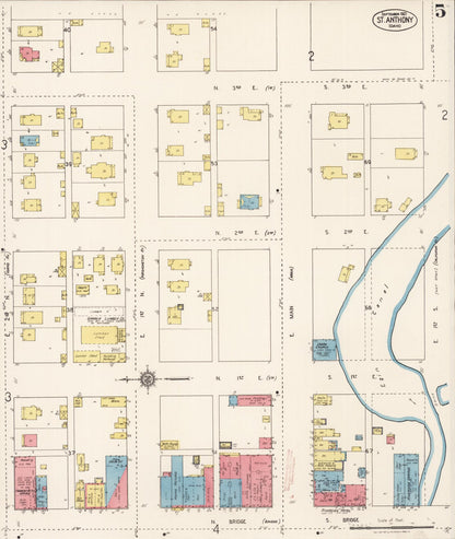 Sanborn Fire Insurance Map from Saint Anthony, Fremont County, Idaho (1921), Sheet #0005 - Complete Map Set gallery image, historic Sanborn map, vintage wall art, Idaho Idaho