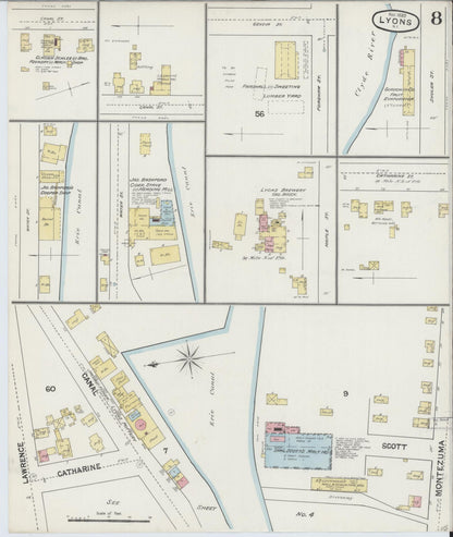 Sanborn Fire Insurance Map from Lyons, Wayne County, New York (1889), Sheet #0008 - Complete Map Set gallery image, historic Sanborn map, vintage wall art, New York New York