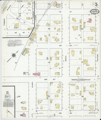 Sanborn Fire Insurance Map from Chatfield, Fillmore And Olmsted Counties, Minnesota (1920), Sheet #0005 - Historic Sanborn Fire Insurance Map Print, vintage old map wall art, antique decor, genealogy gift, Minnesota Minnesota map
