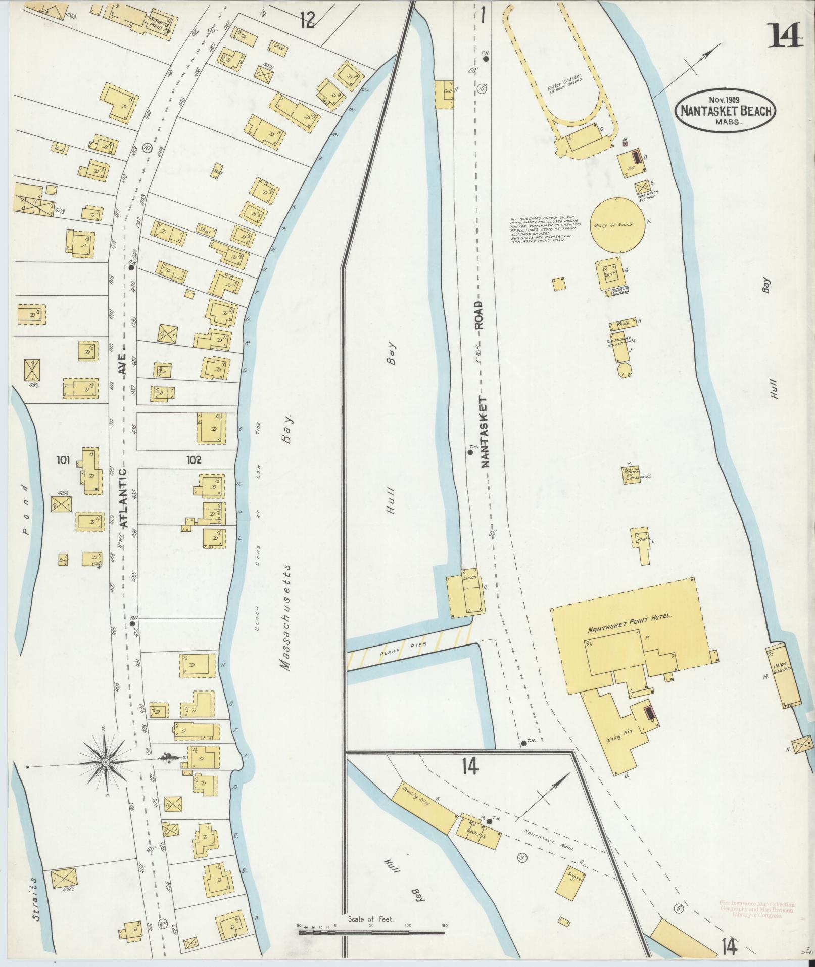 Sanborn Fire Insurance Map from Nantasket Beach, Plymouth County, Massachusetts (1903), Sheet #0014 - Complete Map Set gallery image, historic Sanborn map, vintage wall art, Massachusetts Massachusetts