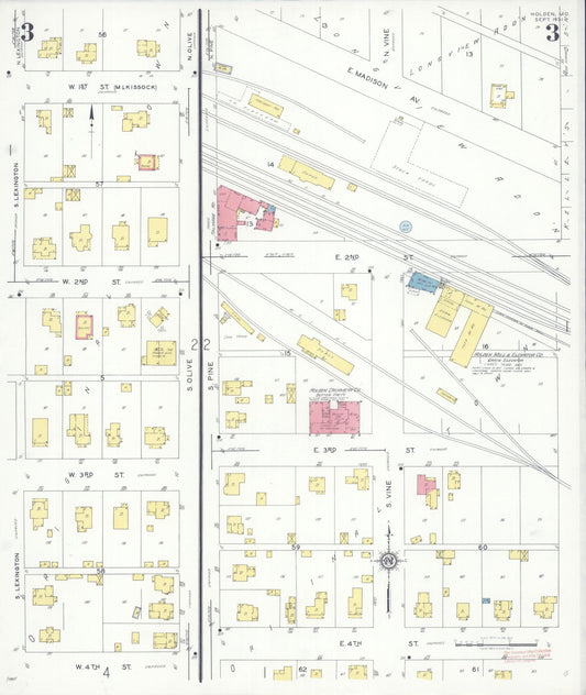 Sanborn Fire Insurance Map from Holden, Johnson County, Missouri (1931), Sheet #0003 - Historic Sanborn Fire Insurance Map Print, vintage old map wall art, antique decor, genealogy gift, Missouri Missouri map