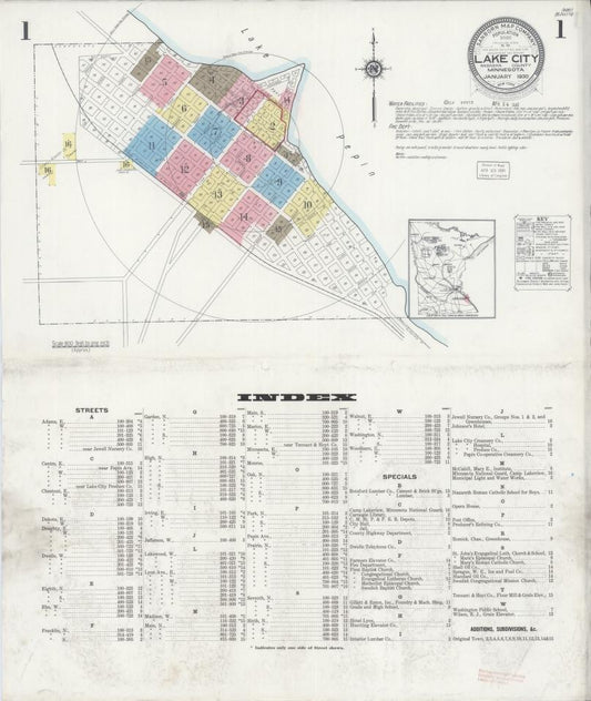 Sanborn Fire Insurance Map from Lake City, Wabasha County, Minnesota. (1930) – Map View