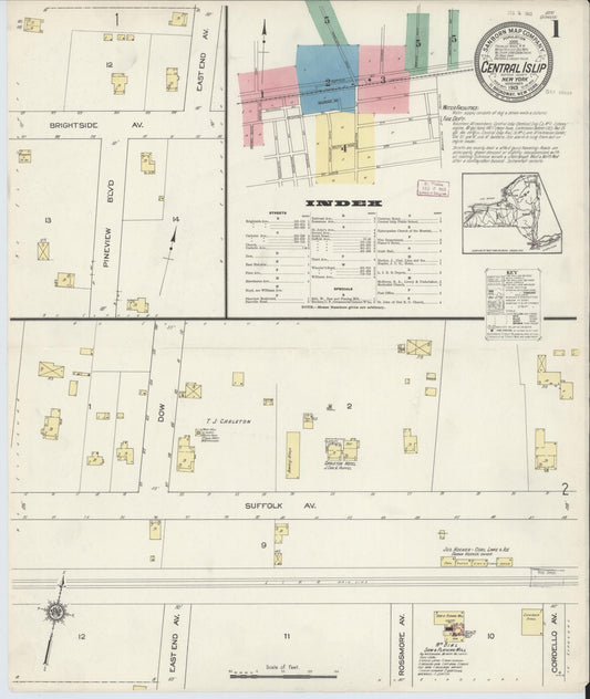 Sanborn Fire Insurance Map from Central Islip, Suffolk County, New York. (1913) – Historic Sanborn Fire Insurance Map Print