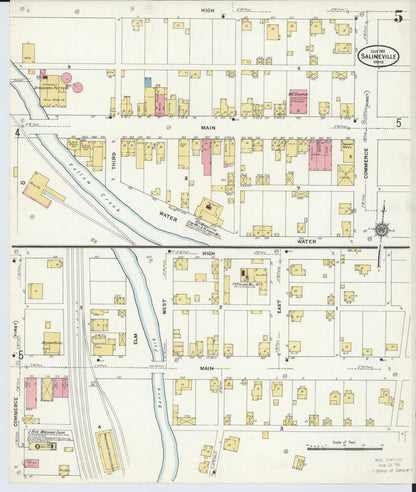 Sanborn Fire Insurance Map from Salineville, Columbiana County, Ohio (1911), Sheet #0005 - Complete Map Set gallery image, historic Sanborn map, vintage wall art, Ohio Ohio